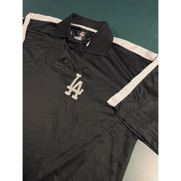 Majestic Los Angeles LA Dodgers Short Sleeve Polo Shirt 2XLT TALL Authentic MLB - Picture 1 of 7